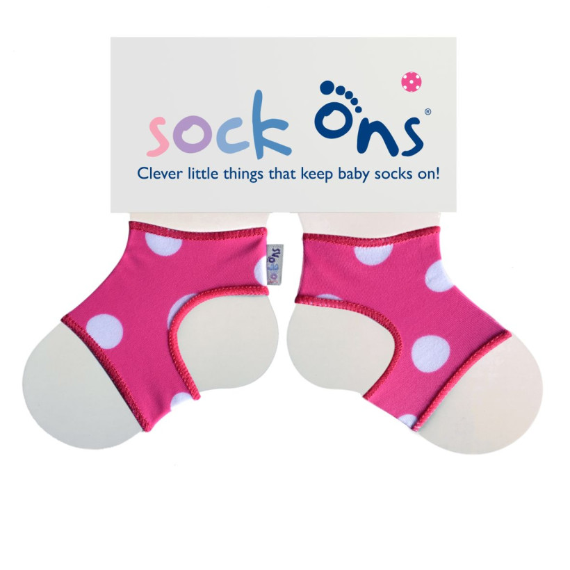 Sock Ons Designer - Pink Spots 0-6m