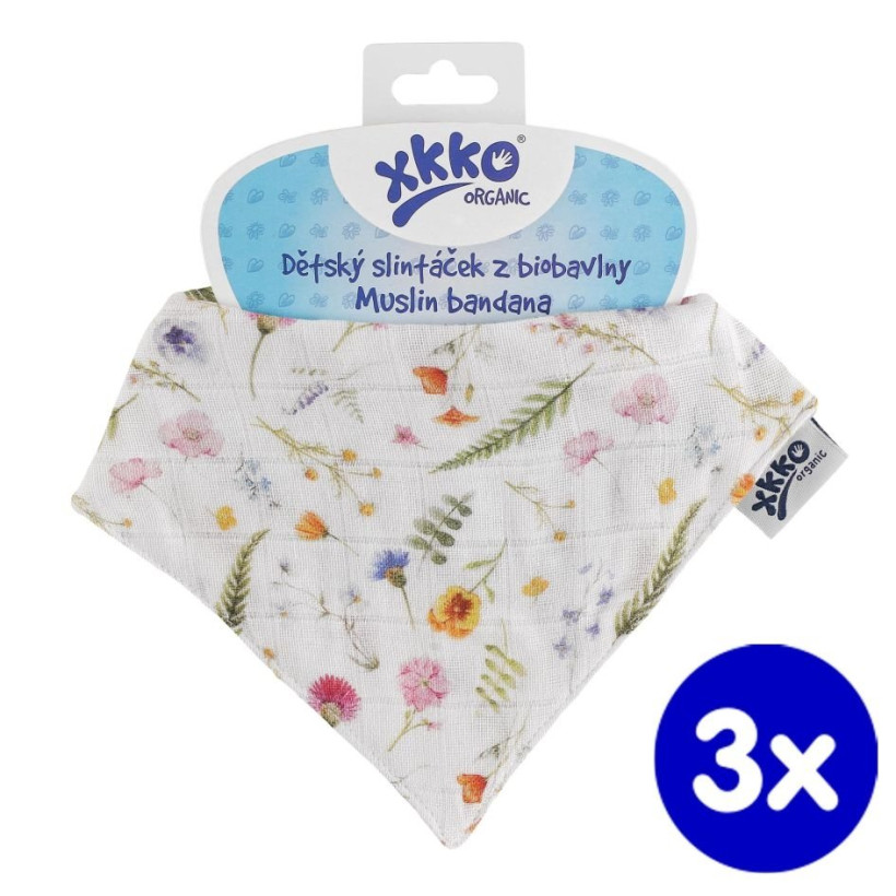 Bandanka XKKO Organic - Summer Meadow 3x1szt. (Hurtowe opak.)