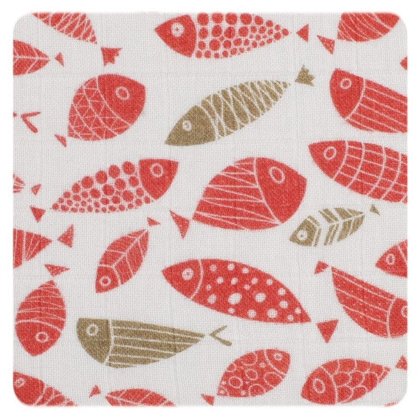 Pielucha muślinowa XKKO Organic 120x120 - Golden Fish