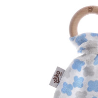 Gryzak bambusowy XKKO BMB Liść - Baby Blue Cross 6x1szt. (Hurt. opak.)
