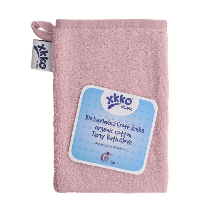 Rękawica kąpielowa z bawełny organicznej XKKO Organic - Baby Pink