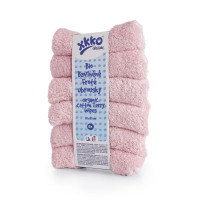 Frotte serwetki XKKO Organic 21x21 - Baby Pink 5x6szt. (Hurtowe opak.)