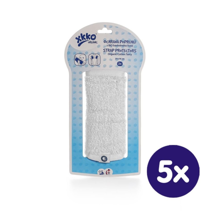 Nakładki na pasy XKKO Organic - White 5x1szt. (Hurtowe opak.)