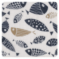 Pielucha muślinowa XKKO Organic 120x120 - Blue Gold Fish