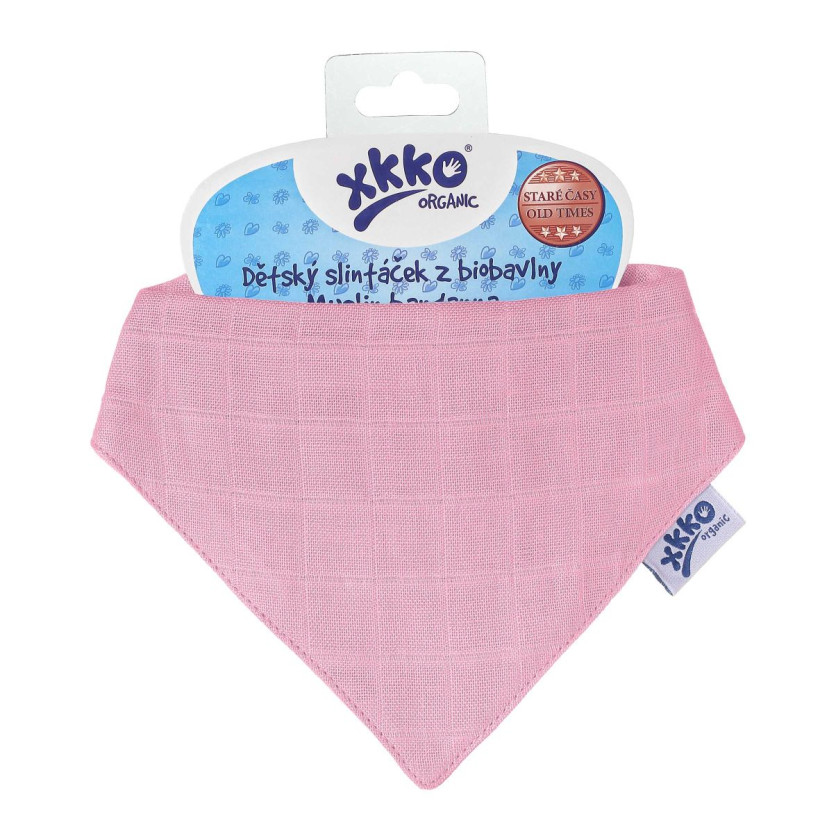 Bandanka XKKO Organic Stare Czasy - Light Pink 3x1szt. (Hurtowe opak.)