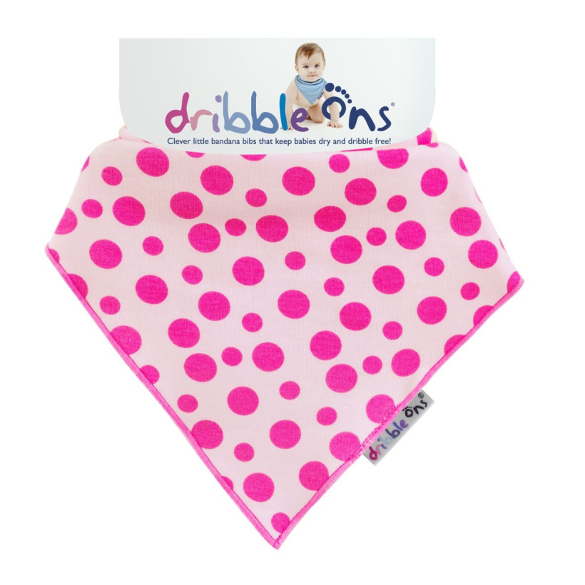 Dribble Ons Designer - Pink Spots