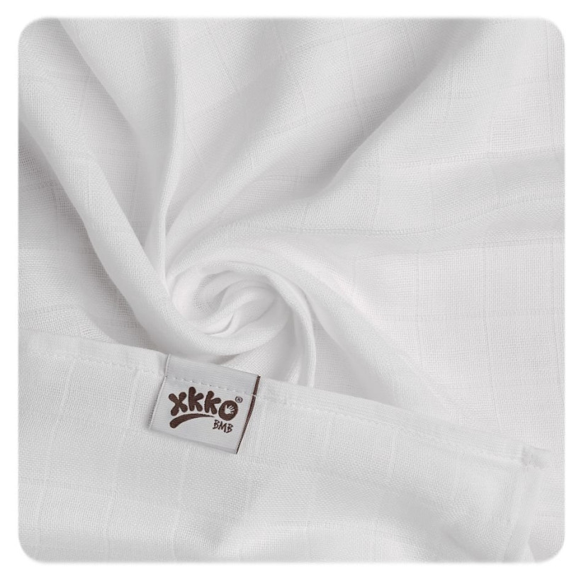 Bambusowe pieluchy XKKO BMB 70x70 - White 10x3st. (Hurtowe opak.)