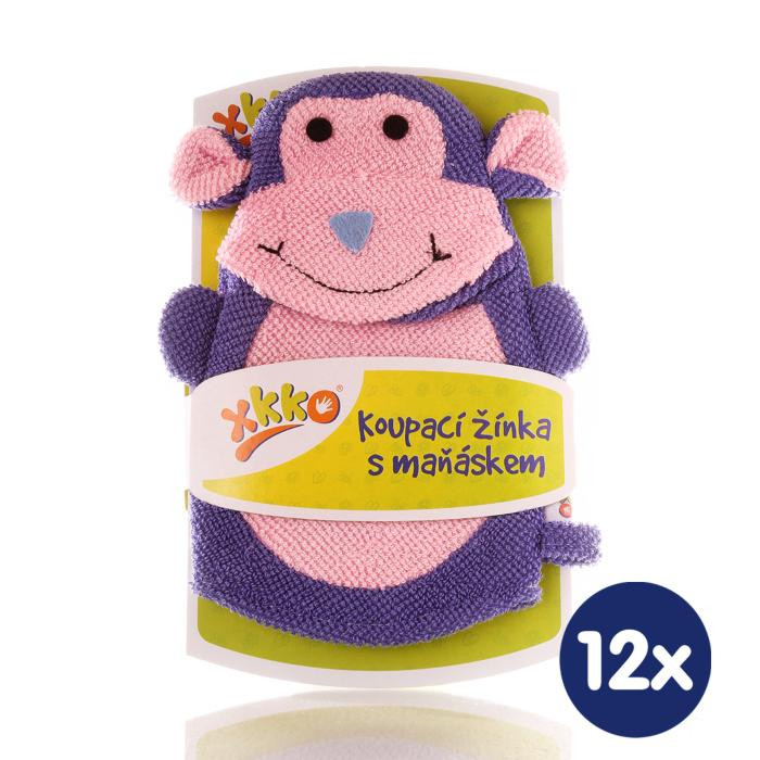 XKKO Pacynka kąpielowa (PE) - Monkey 12x1szt. (Hurtowe opak.)