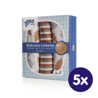 Dětské pleny z biobavlny XKKO Organic 70x70 Staré časy - Dub 5x3ks (VO bal.)