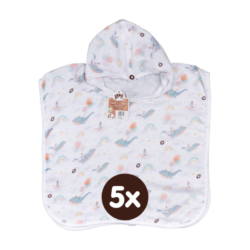 Ponczo bambusowe XKKO BMB Digi - Sky Whale Rozmiar 1. 5x1szt. (Hurt. opak.)