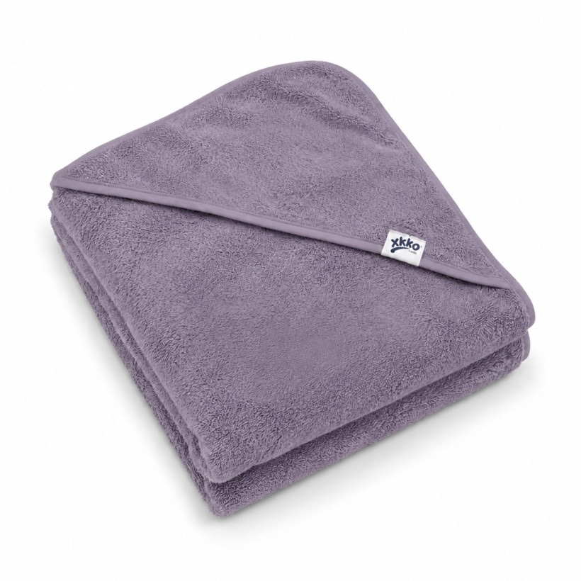 Ręcznik z kapturkiem z bawełny organicznej XKKO Organic 90x90 - Lavender Aura