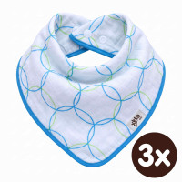 Bandanka bambusowa XKKO BMB - Cyan Circles 3x1szt. (Hurtowe opak.)
