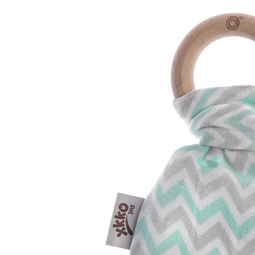 Gryzak bambusowy XKKO BMB Liść - Chevron Mint 6x1szt. (Hurt. opak.)