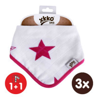 Bandanka bambusowa XKKO BMB - Magenta Stars 3x1szt. (Hurtowe opak.)