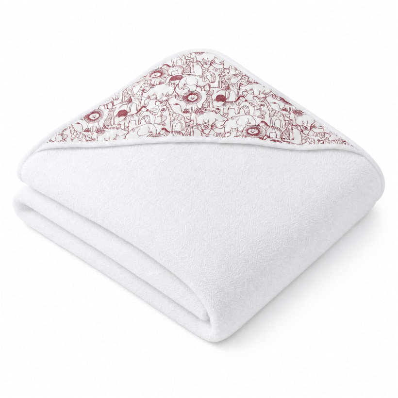 Bambusowy ręcznik z  kapturem XKKO BMB 90x90 - Safari W/Mesa Rose