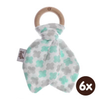 Gryzak bambusowy XKKO BMB Liść - Mint Cross 6x1szt. (Hurt. opak.)