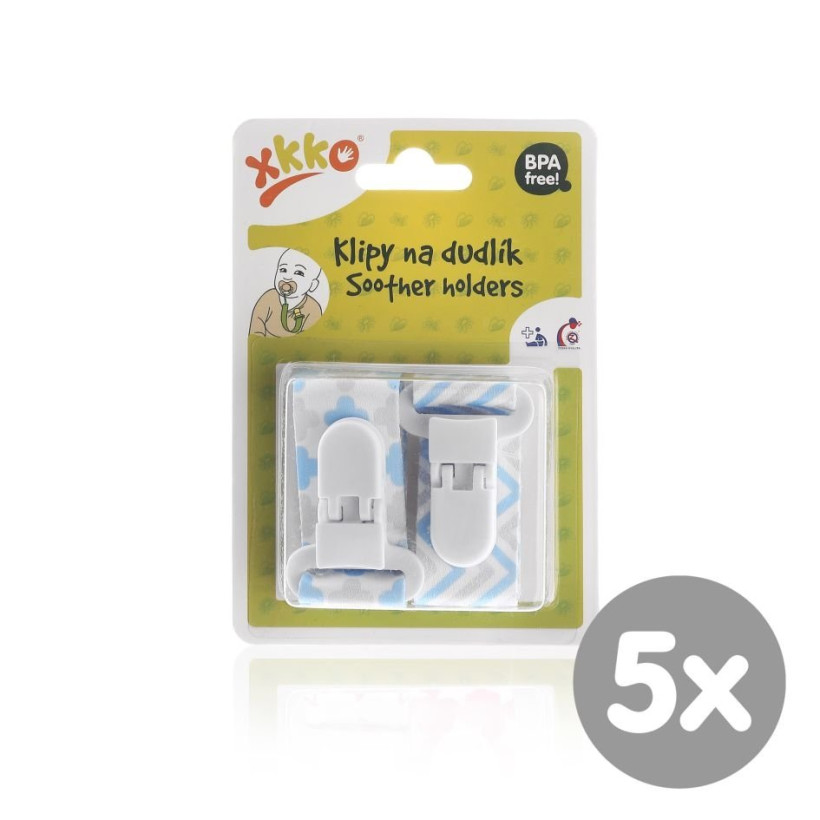 XKKO Zawieszka do smoczka 2szt. - Scandinavian Baby Blue MIX 5x2Szt. (Hurt.opak.)