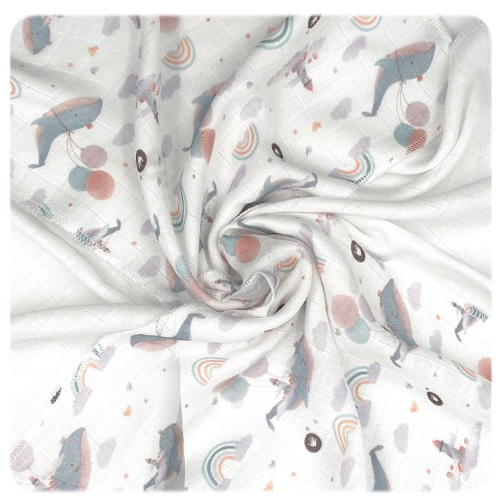 Bambusowe pieluchy XKKO BMB 30x30 Digi - Sky Whale MIX