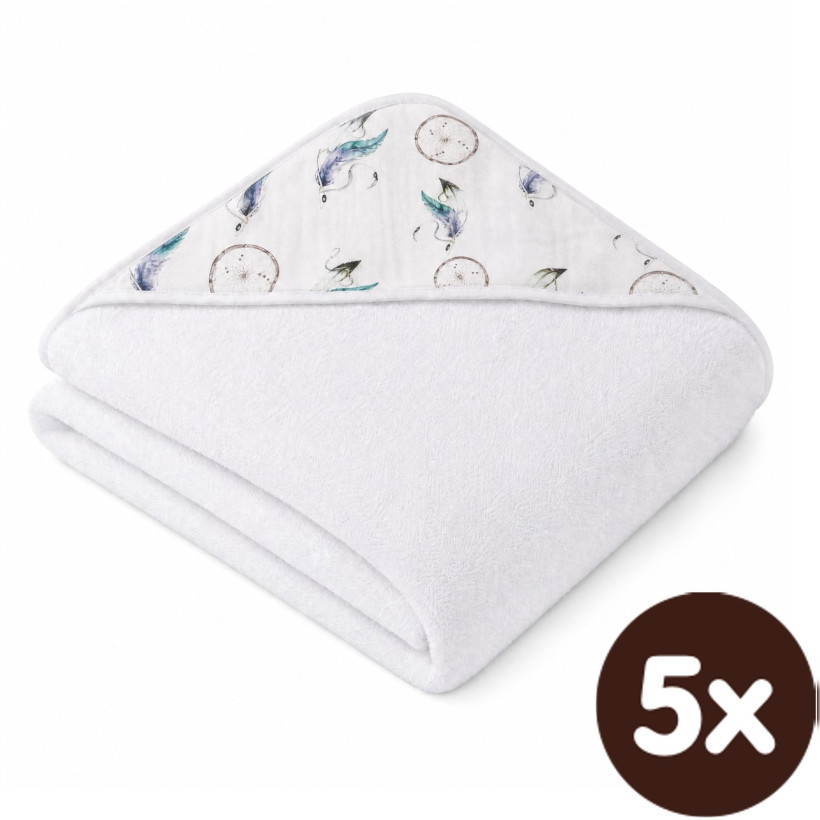 Bambusowy ręcznik z kapturem XKKO BMB 90x90 - Dream Catcher 5x1szt. (Hurtowe opak.)