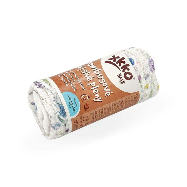 Bambusowe pieluchy XKKO BMB 30x30 Digi - Blue Wildflowers MIX