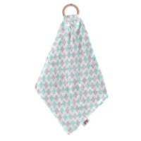 Gryzak bambusowy XKKO BMB z muślinem - Mint Cross 6x1szt. (Hurt. opak.)