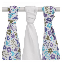Bambusowe pieluchy XKKO BMB 70x70 - Flowers&Birds Boys MIX 10x3st. (Hurtowe opak.)