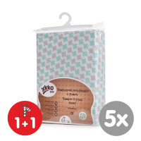 Bambusowe prześcieradło z gumką XKKO BMB 120x60 - Mint Cross 5x1szt. (Hurtowe opak.)