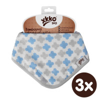 Bandanka bambusowa XKKO BMB - Scandinavian Baby Blue Cross 3x1szt. (Hurtowe opak.)