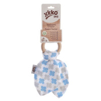 Gryzak bambusowy XKKO BMB Liść - Baby Blue Cross 6x1szt. (Hurt. opak.)