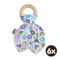 Gryzak bambusowy XKKO BMB Liść - Flowers&Birds Boys 6x1szt. (Hurt. opak.)