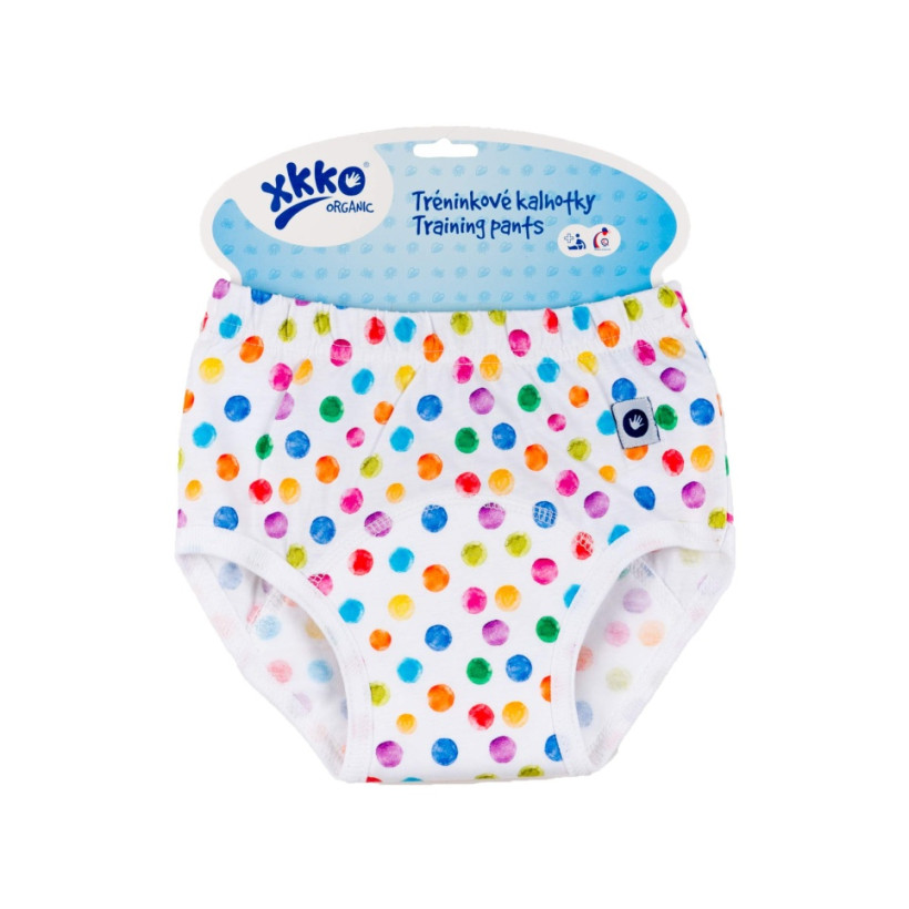 Majtki treningowe XKKO Organic - Watercolor Polka Dots Rozmiar S