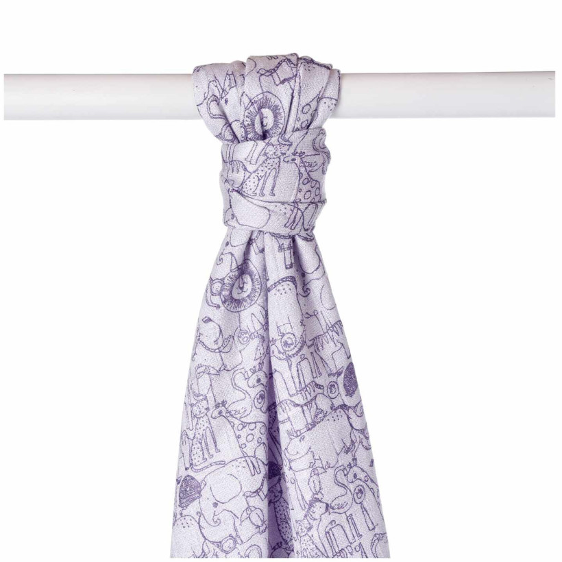 Pielucha bambusowa XKKO BMB 90x100 - Safari Lavender Aura