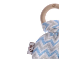 Gryzak bambusowy XKKO BMB Liść - Chevron Baby Blue 6x1szt. (Hurt. opak.)