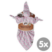 Przytulanka bambusowa XKKO BMB - Baby Pink Chevron 5x1szt. (Hurtowe opak.)