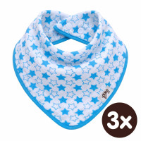 Bandanka bambusowa XKKO BMB - Little Stars Cyan 3x1szt. (Hurtowe opak.)