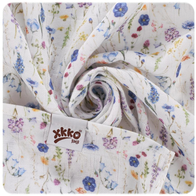 Bambusowe pieluchy XKKO BMB 70x70 Digi - Blue Wildflowers