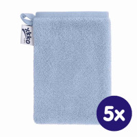 Rękawica kąpielowa z bawełny organicznej XKKO Organic - Baby Blue 5x1szt. (Hurtowe opak.)