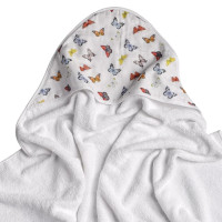 Bambusowy ręcznik z  kapturem XKKO BMB 90x90 - Butterflies 5x1szt. (Hurtowe opak.)