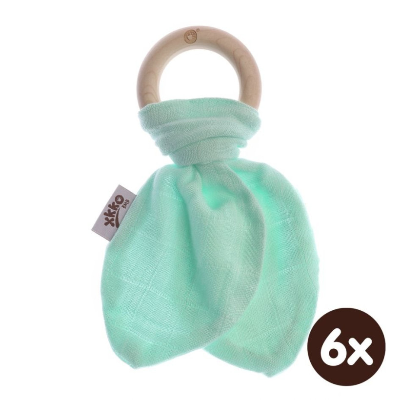 Gryzak bambusowy XKKO BMB Liść - Mint 6x1szt. (Hurt. opak.)