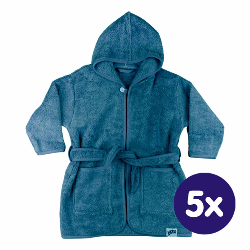 Szlafrok z bawełny organicznej XKKO Organic - Mountain Spring 6-12m 5x1szt. (Hurtowe opak.)