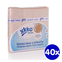 Pieluszki XKKO Organic 70x70 Organic  Bird Eye - Natural 40x5szt. (Hurtowe opak.)