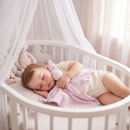 Przytulanka bambusowa XKKO BMB - Baby Pink Chevron