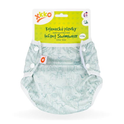 Strój kąpielowy dla niemowląt XKKO OneSize - Safari Granite Green