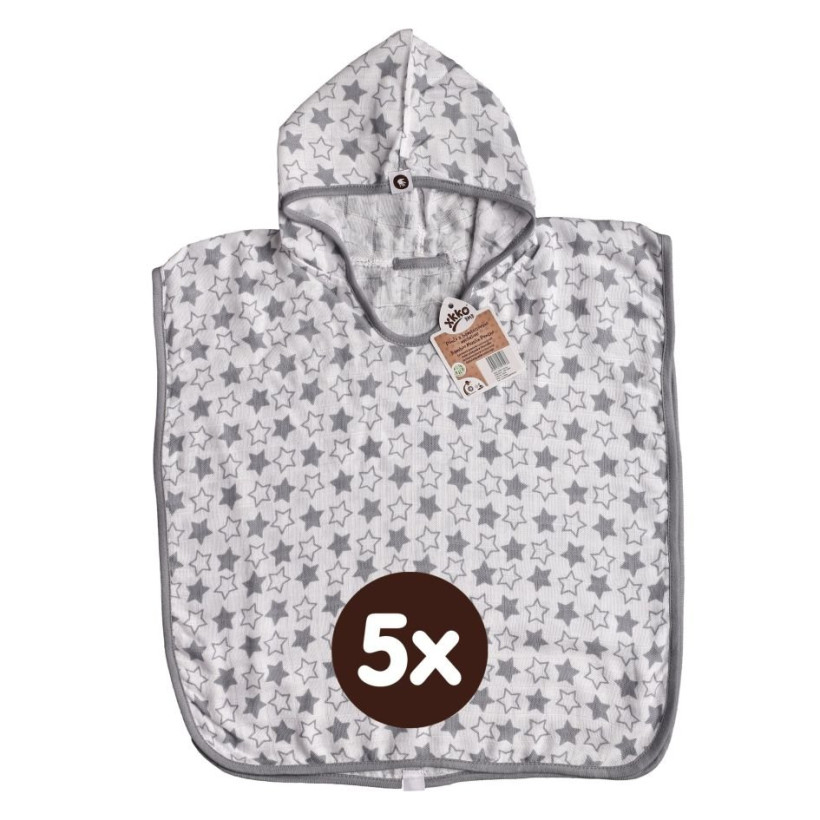 Ponczo bambusowe XKKO BMB - Silver Little Stars 5x1szt. (Hurt. opak.)