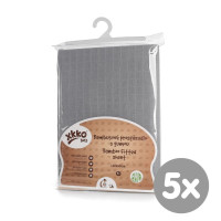 Bambusowe prześcieradło z gumką XKKO BMB 120x60 - Baby Grey 5x1szt. (Hurtowe opak.)