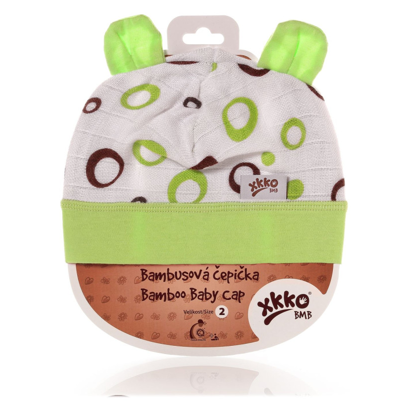 Czapka bambusowa XKKO BMB - Lime Bubbles 3x1szt. (Hurtowe opak.)