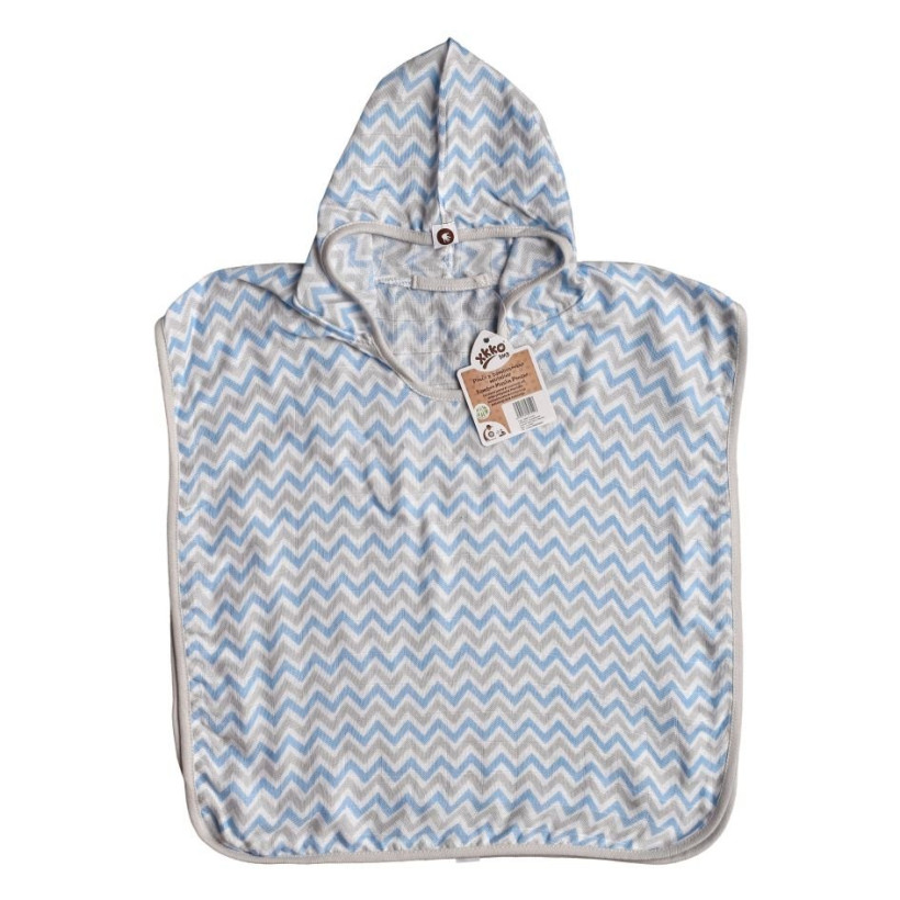 Ponczo bambusowe XKKO BMB - Chevron Baby Blue Rozmiar 1