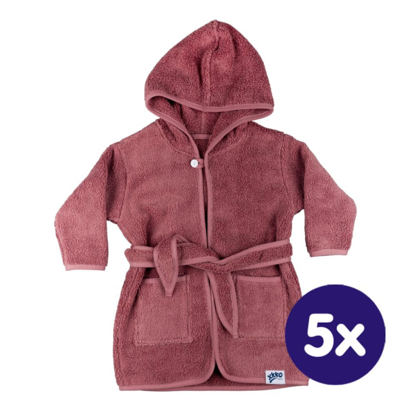 Szlafrok z bawełny organicznej XKKO Organic - Lavender Aura 12-24m 5x1szt. (Hurtowe opak.)