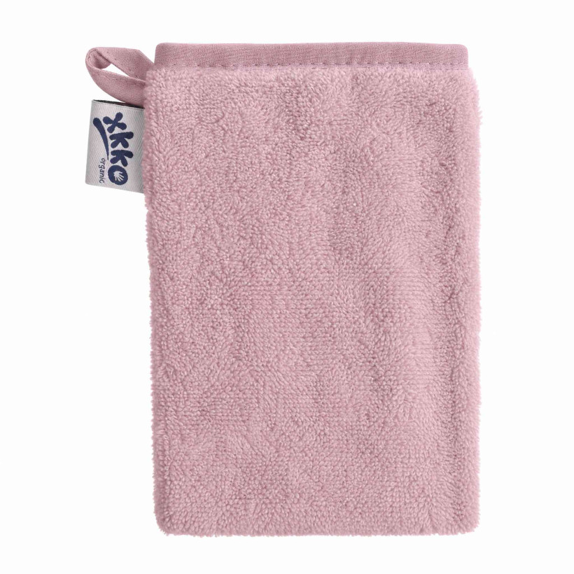 Rękawica kąpielowa z bawełny organicznej XKKO Organic - Baby Pink 5x1szt. (Hurtowe opak.)