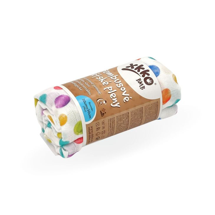 Bambusowe pieluchy XKKO BMB 30x30 Digi - Watercolour Polka Dots MIX